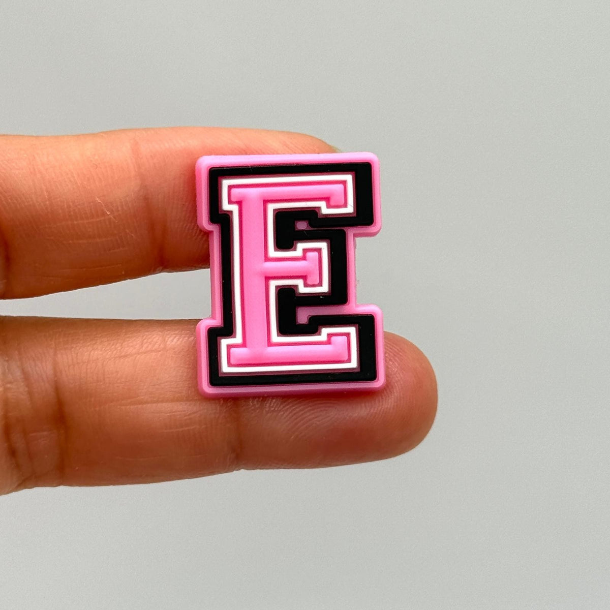 Letters Pink shoe charms for Crocs-style clogs