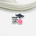 Village Crazy Lady Real UK 🇬🇧 shoe charms for Crocs-style clogs