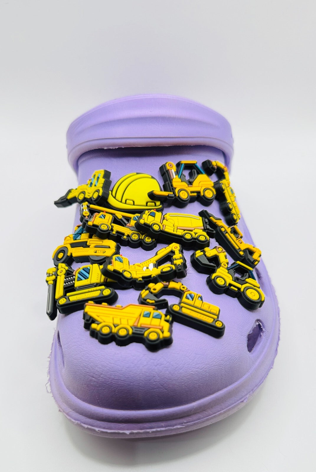 Construction shoe charms, set of 13, for Crocs-style clogs
