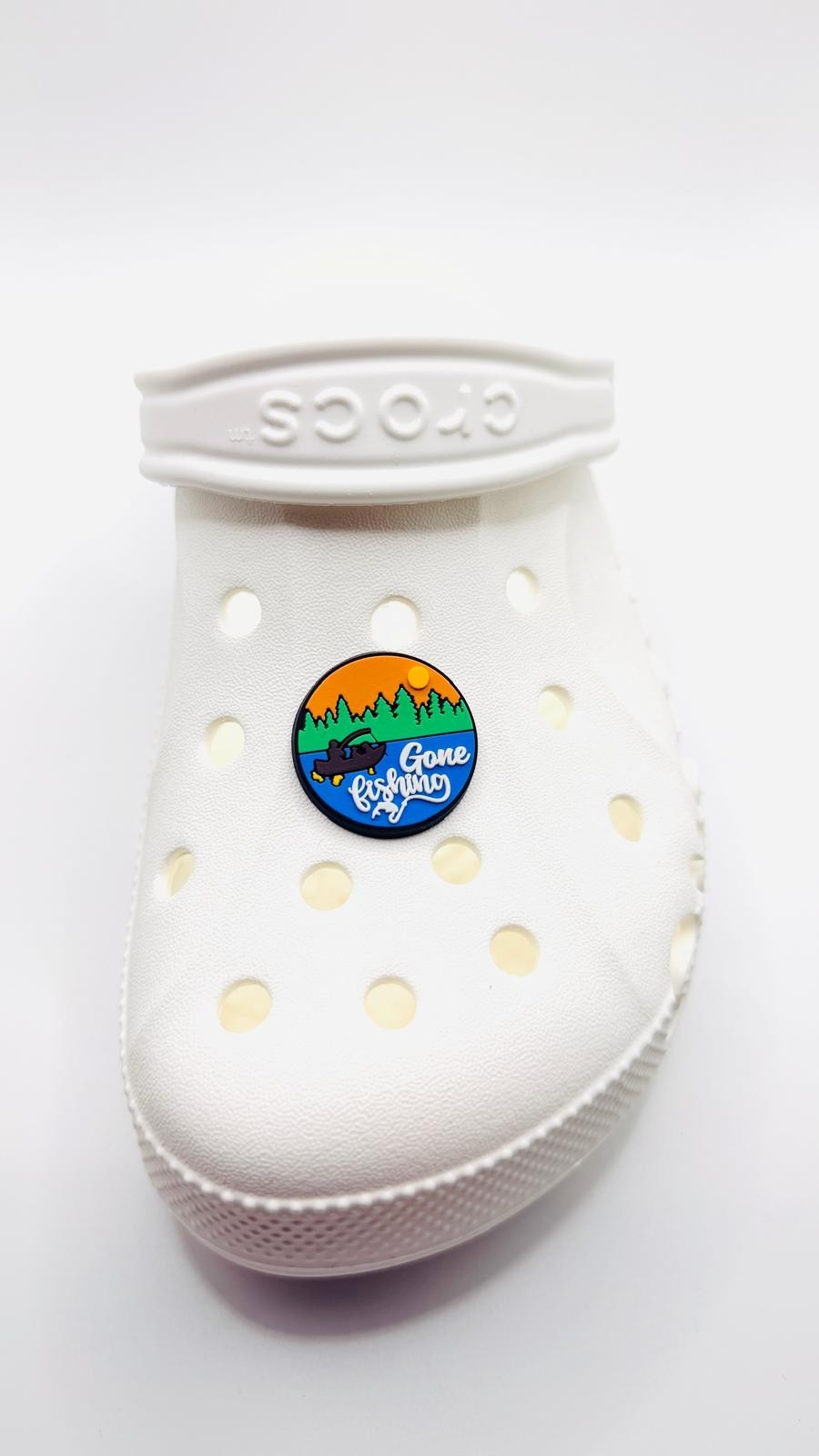 Fishing shoe charms for Crocs-style clogs