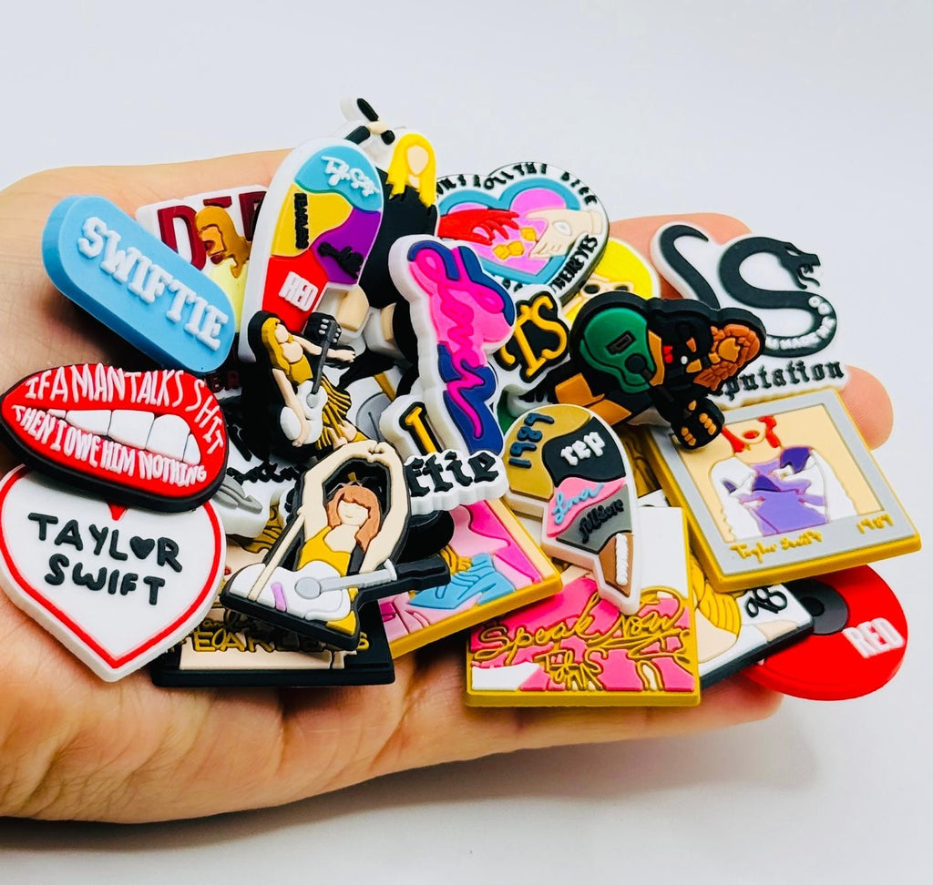 Taylor Swiftie Cover shoe charms, set of 25, for Crocs-style clogs