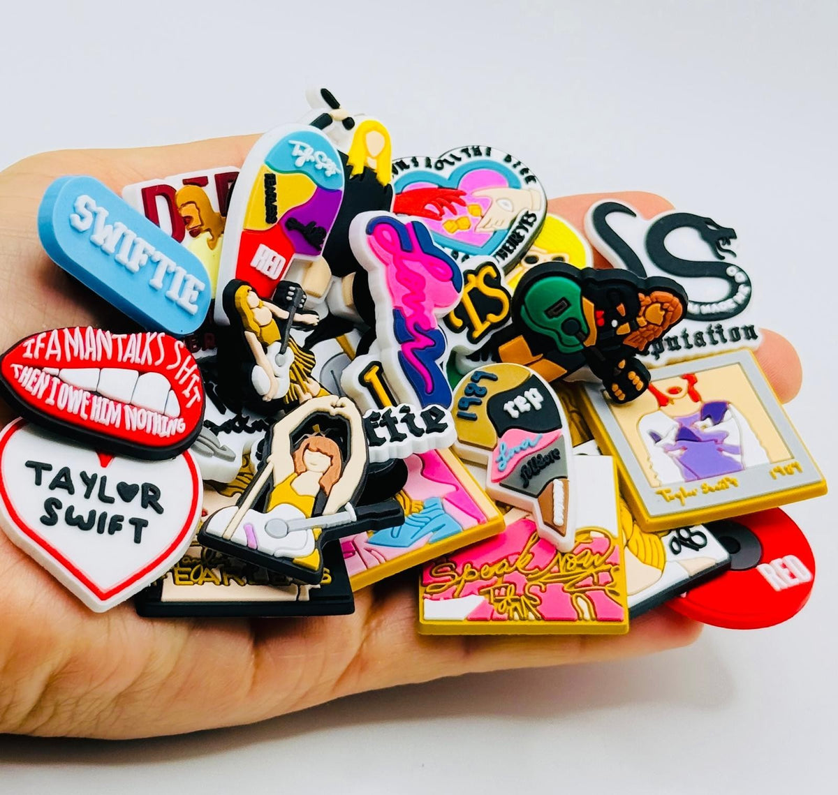 Taylor Swiftie Cover shoe charms, set of 25, for Crocs-style clogs