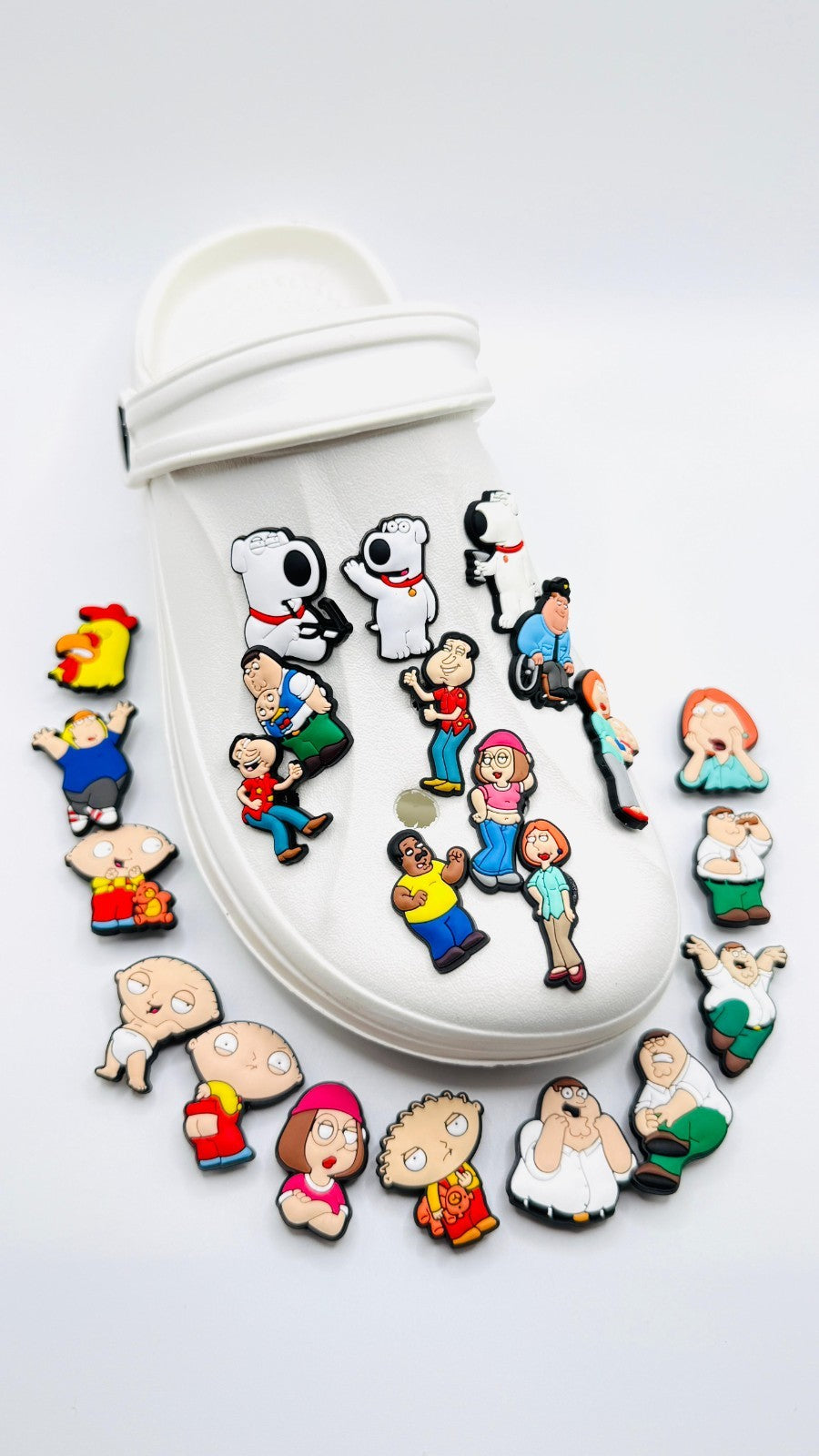 Family Guy shoe charms, set of 23, for Crocs-style clogs