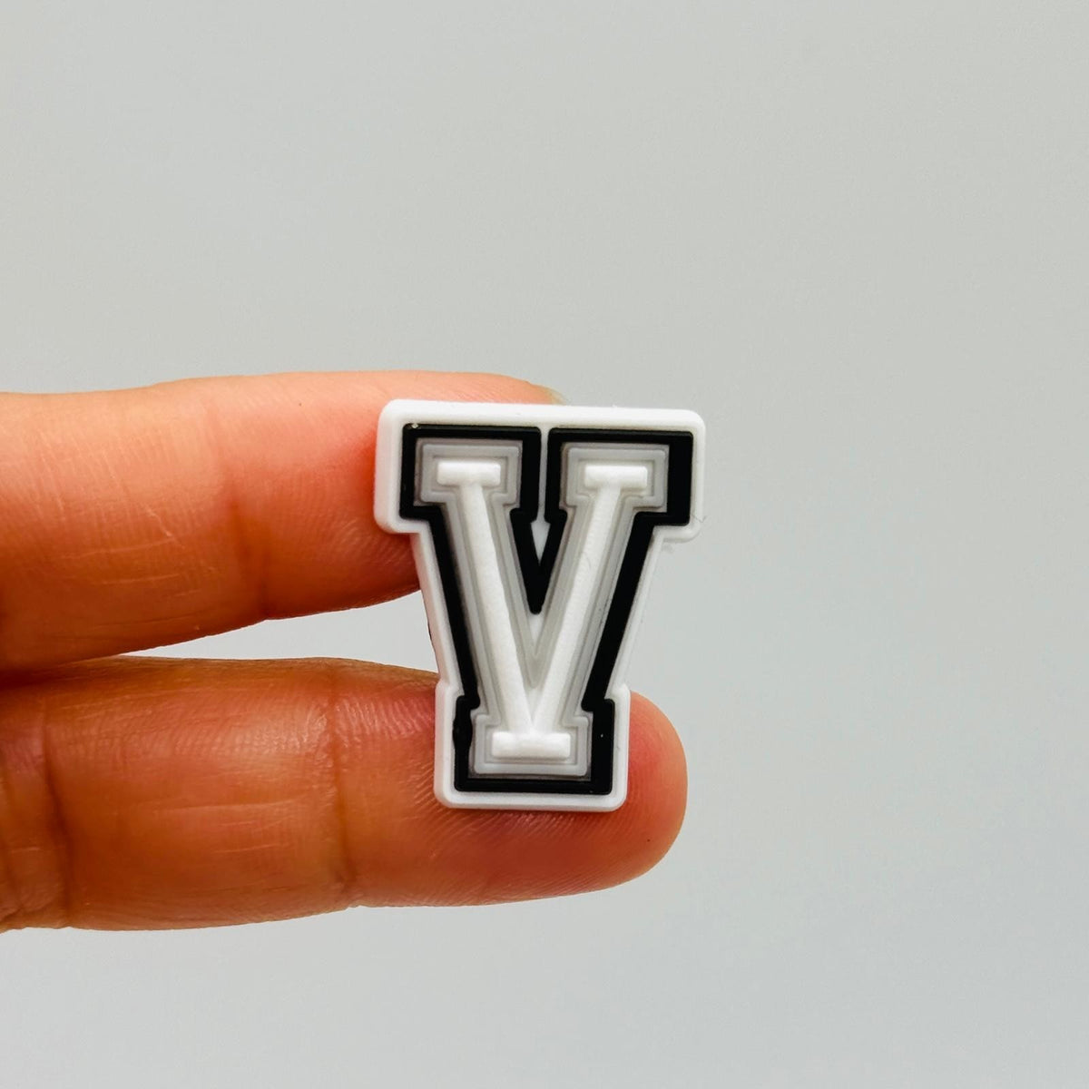 Letters White shoe charms for Crocs-style clogs