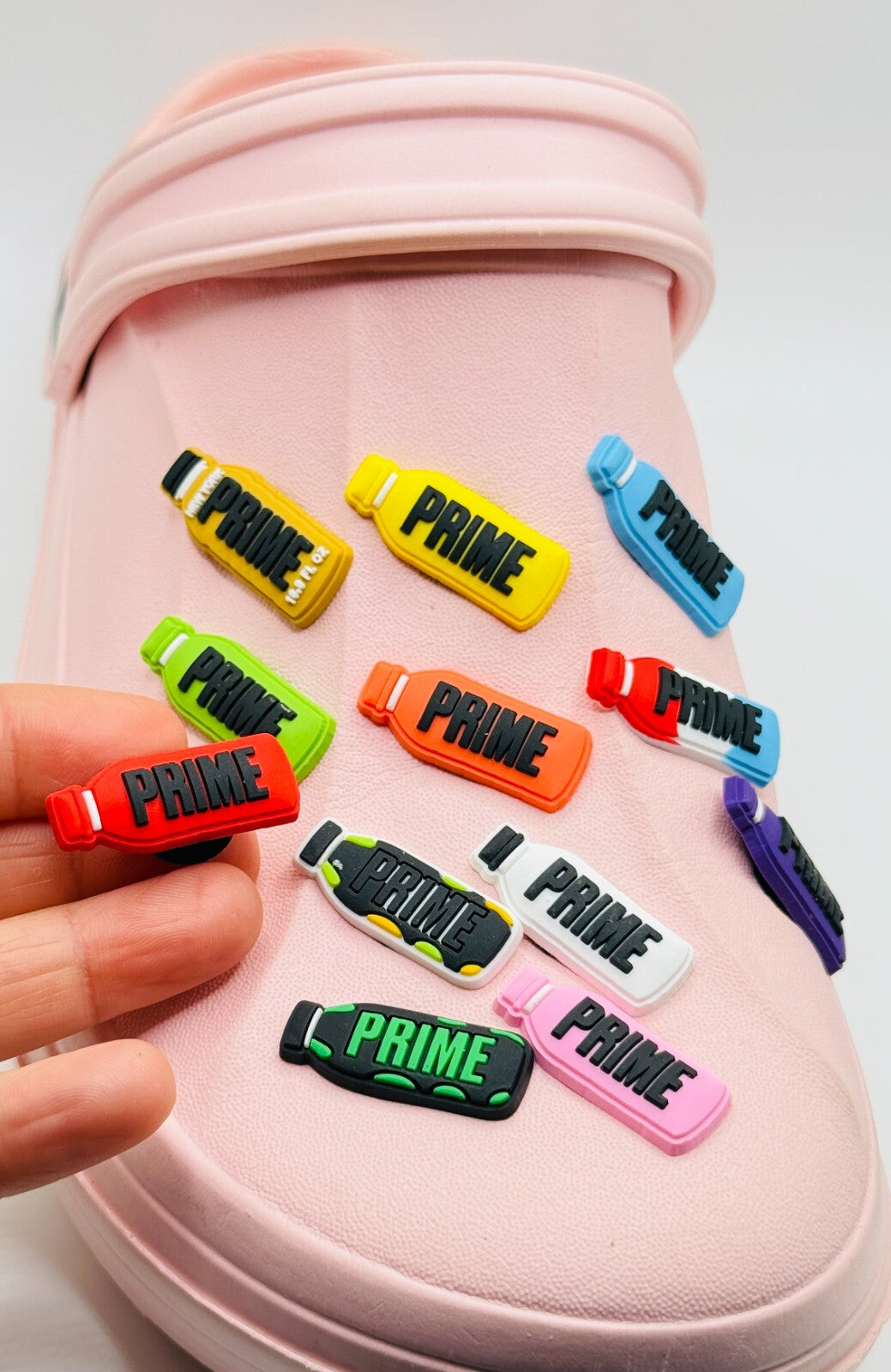 Prime shoe charms, set of 12, for Crocs-style clogs
