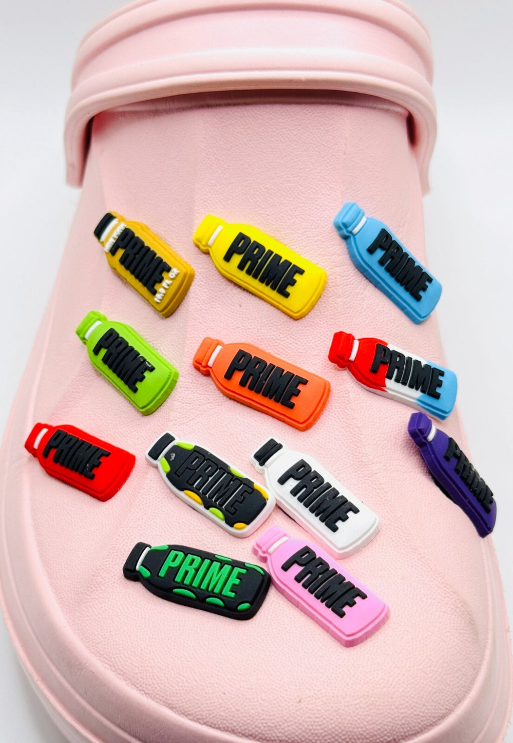 Prime shoe charms, set of 12, for Crocs-style clogs