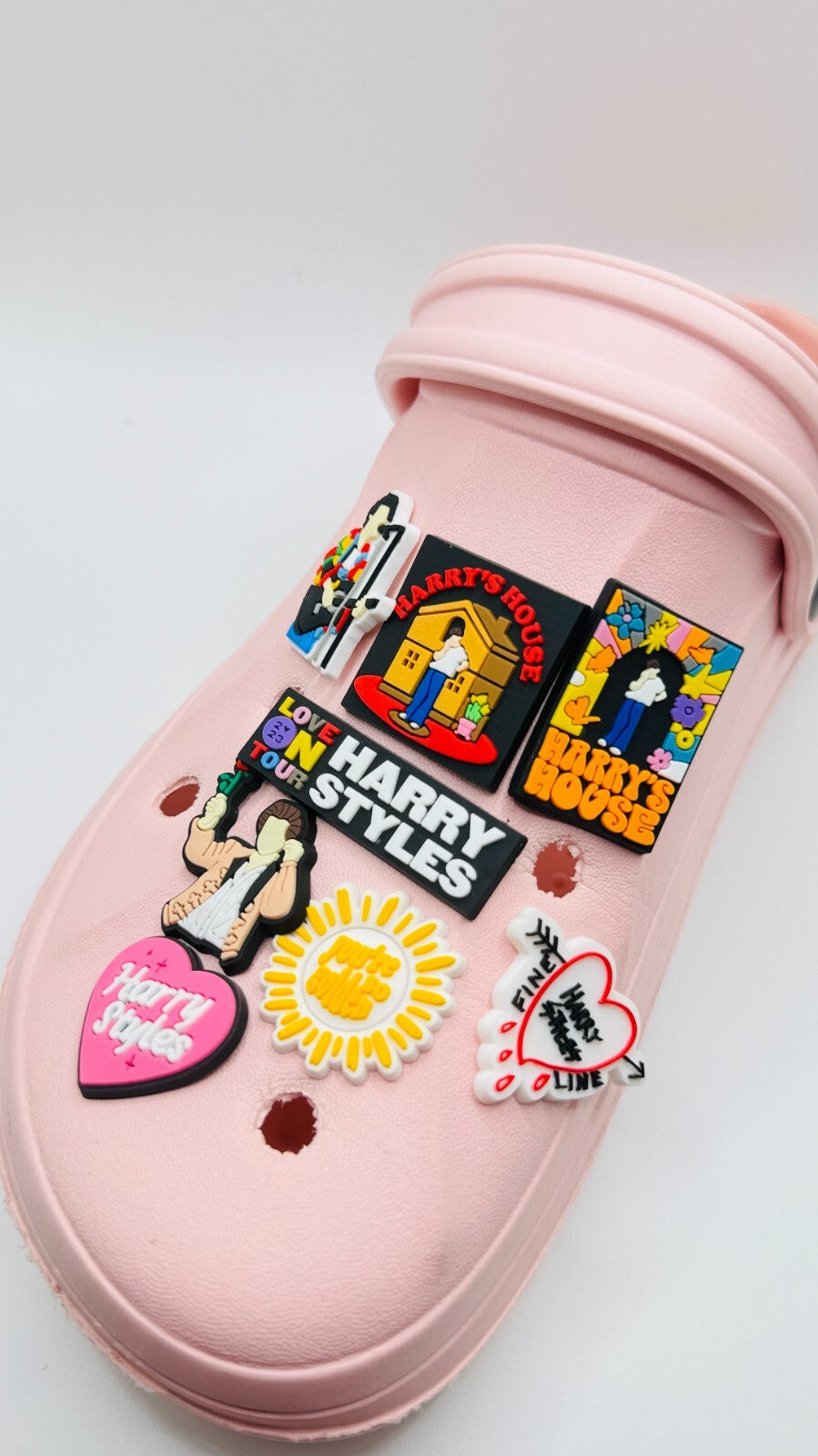 Harry Styles shoe charms, set of 8, for Crocs-style clogs