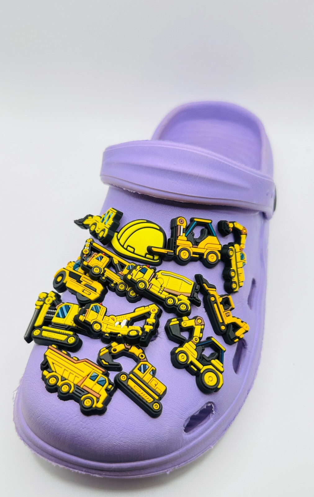 Construction shoe charms, set of 13, for Crocs-style clogs