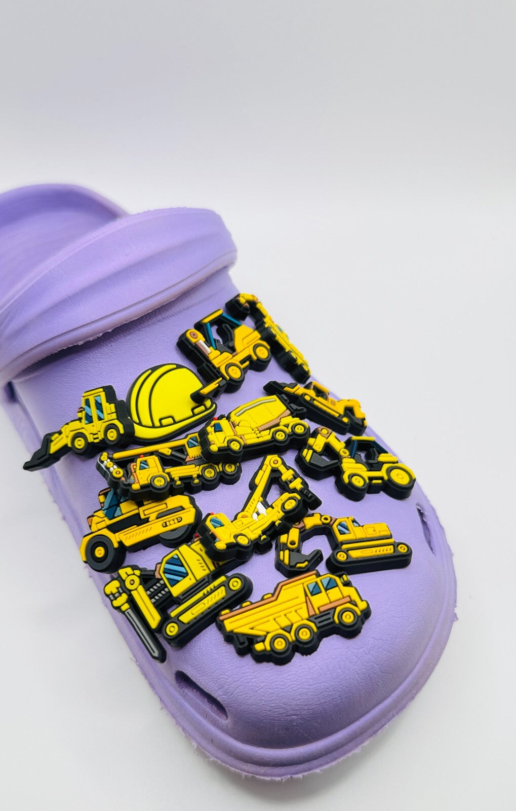 Construction shoe charms, set of 13, for Crocs-style clogs
