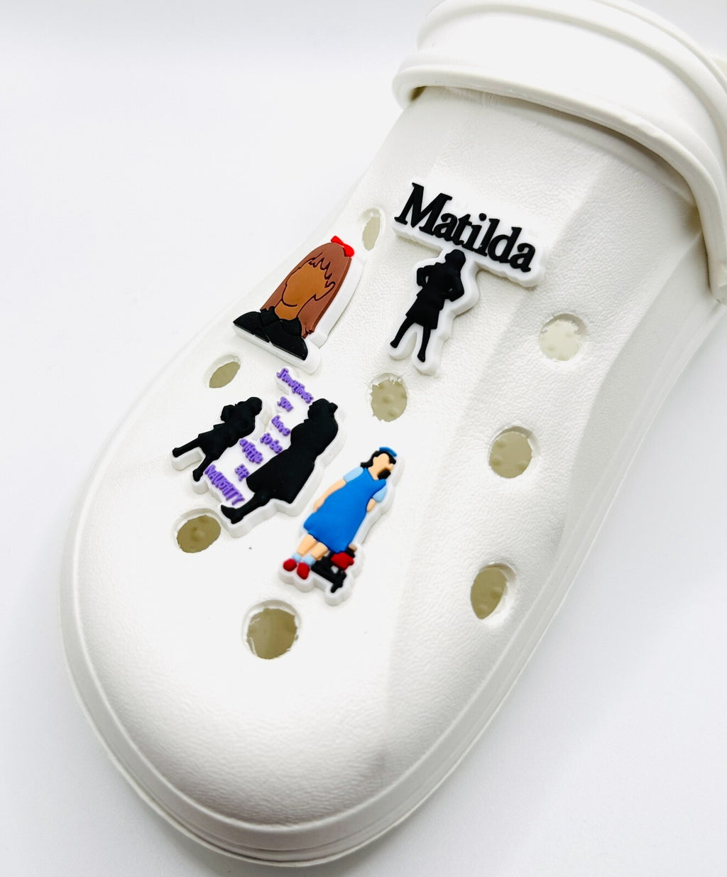 Matilda shoe charms, set of 4, for Crocs-style clogs