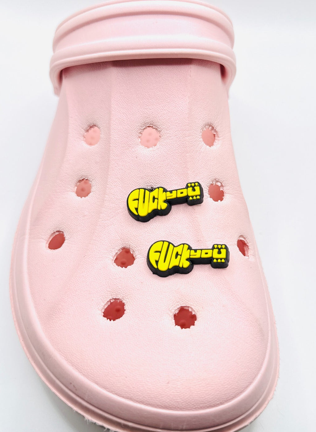 F*ck You shoe charms, set of 2, for Crocs-style clogs