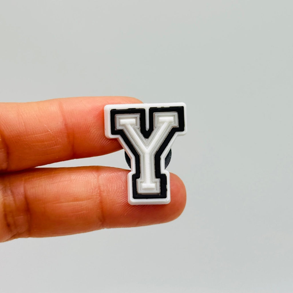 Letters White shoe charms for Crocs-style clogs