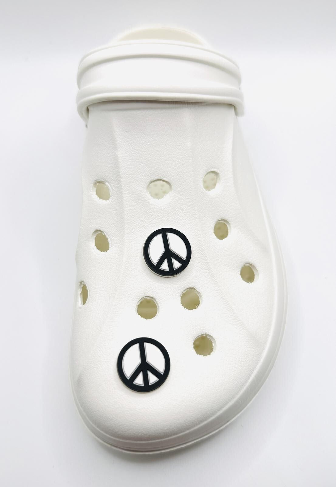Peace shoe charms, set of 2, for Crocs-style clogs