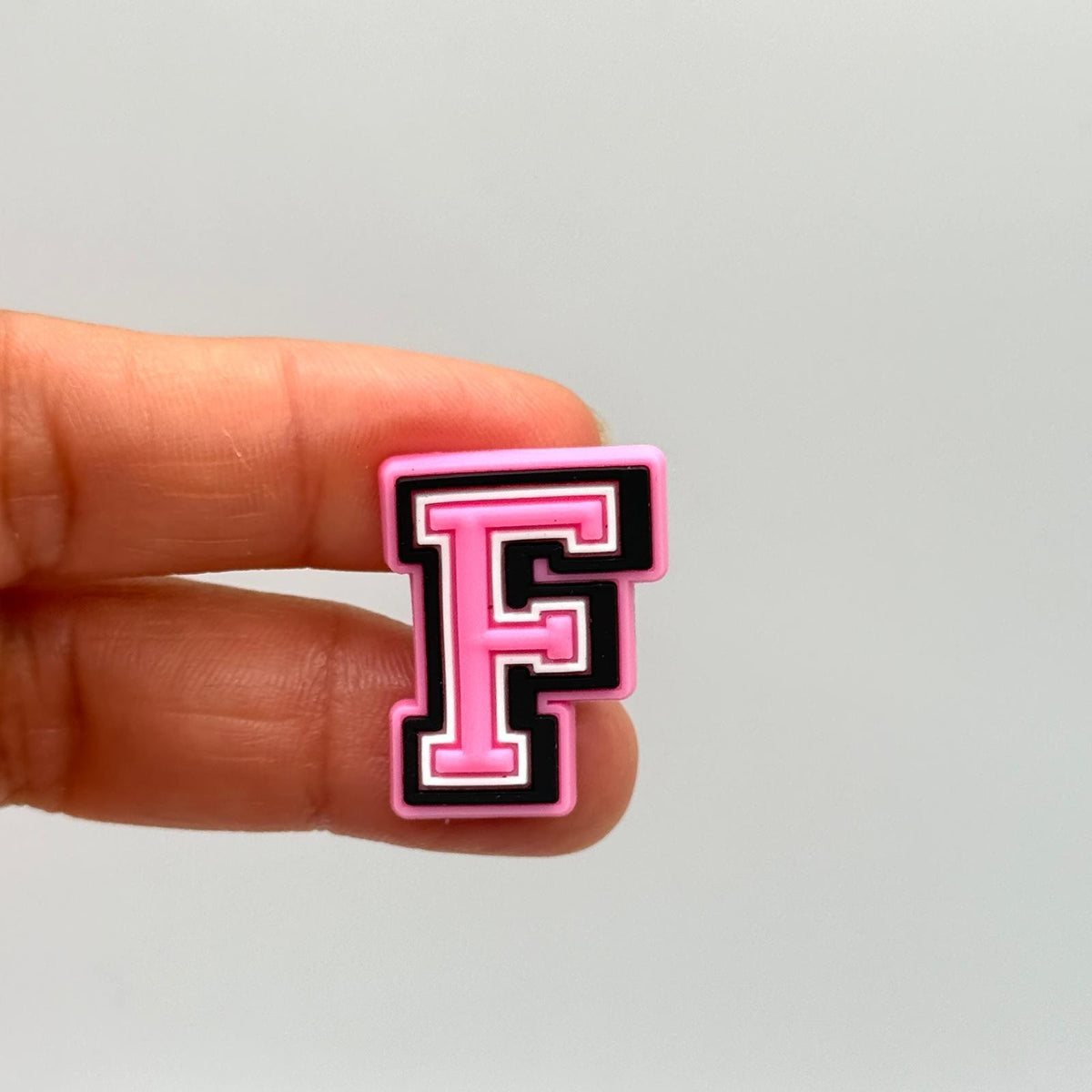 Letters Pink shoe charms for Crocs-style clogs