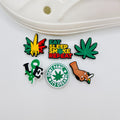 Weed shoe charms, set of 6, for Crocs-style clogs