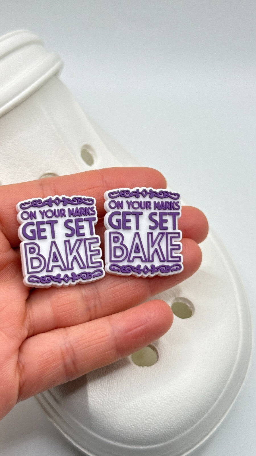 Baking shoe charms, set of 2, for Crocs-style clogs