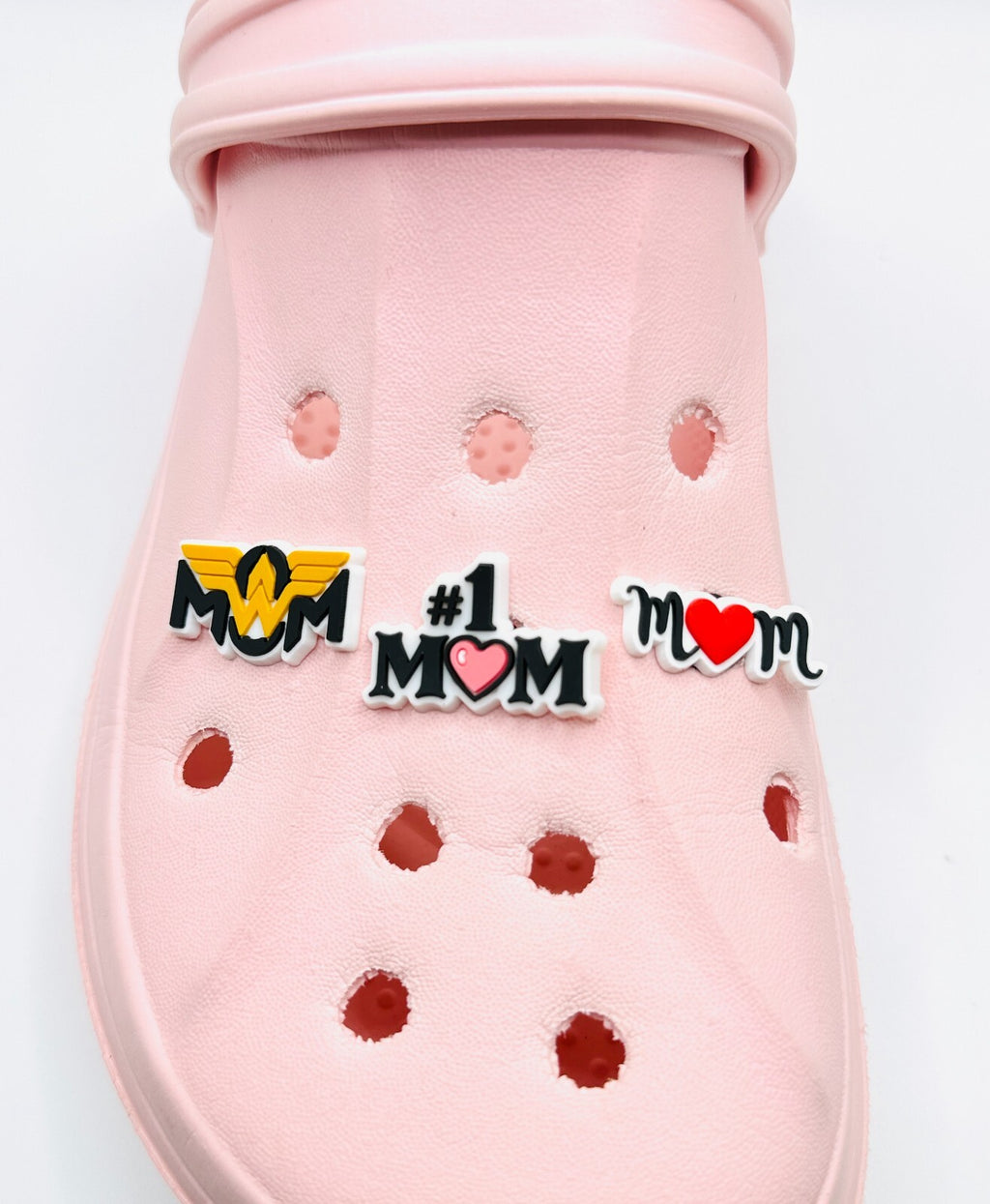 Mum shoe charms, set of 3, for Crocs-style clogs