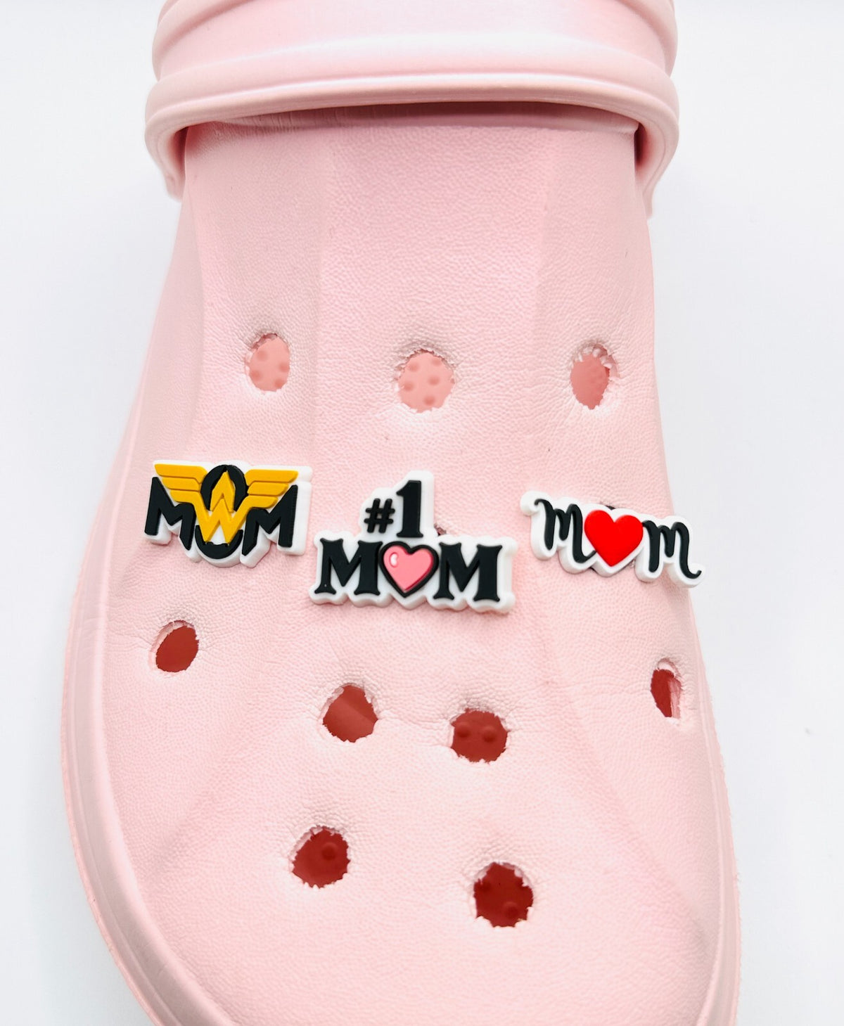 Mum shoe charms, set of 3, for Crocs-style clogs