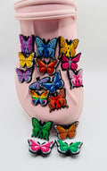 Butterfly shoe charms, set of 16, for Crocs-style clogs