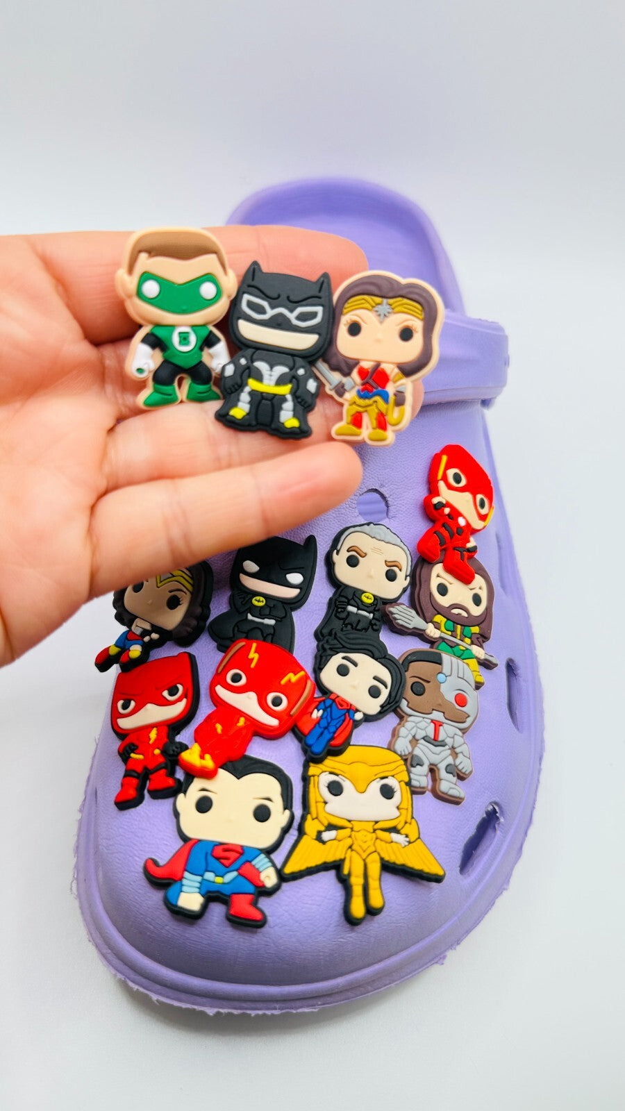 DC shoe charms, set of 14, for Crocs-style clogs