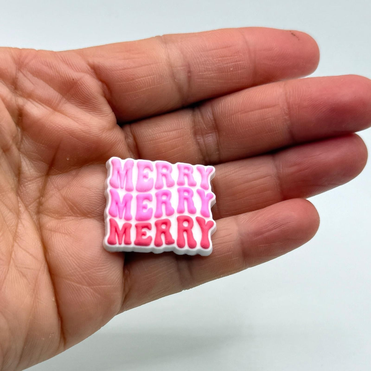 Merry Christmas shoe charms, set of 2, for Crocs-style clogs