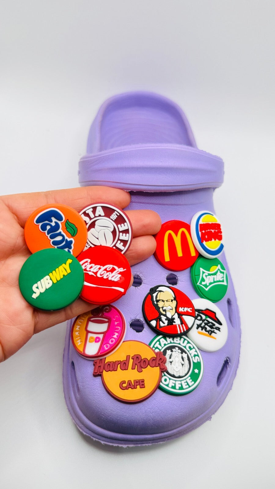 Fast Food shoe charms, set of 12, for Crocs-style clogs