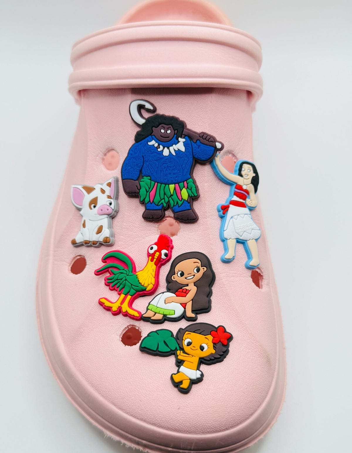 Moana shoe charms, set of 6, for Crocs-style clogs