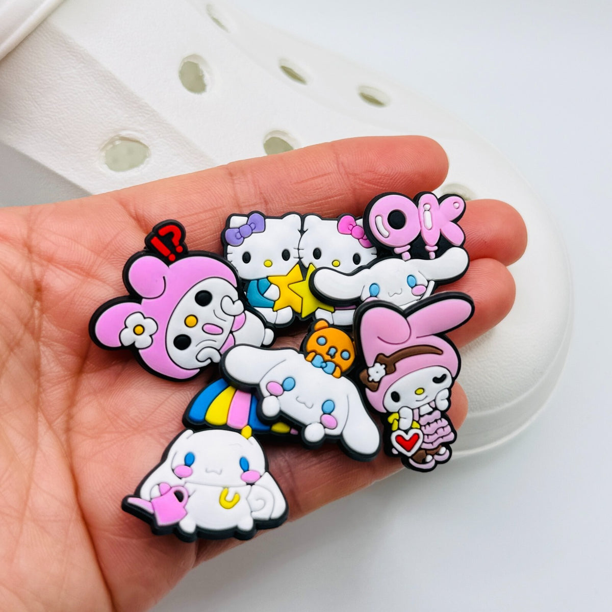 Sanrio shoe charms, set of 6, for Crocs-style clogs