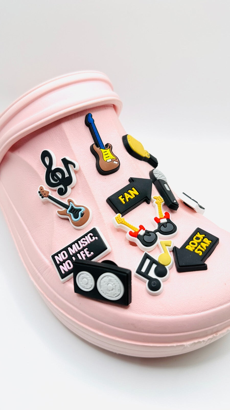 Music shoe charms, set of 12, for Crocs-style clogs