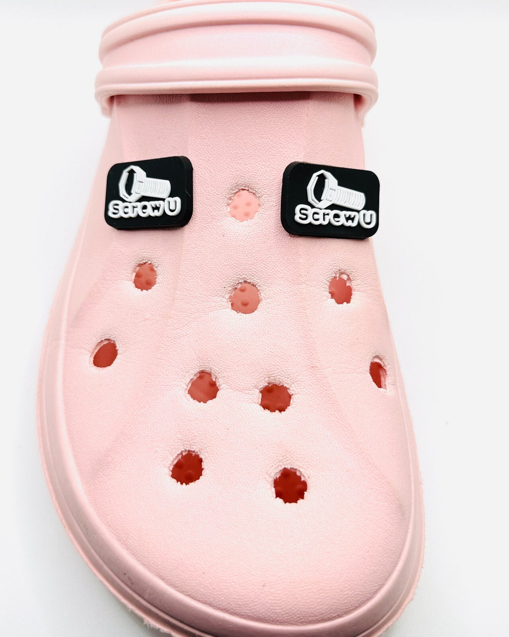 Screw U You shoe charms, set of 2, for Crocs-style clogs