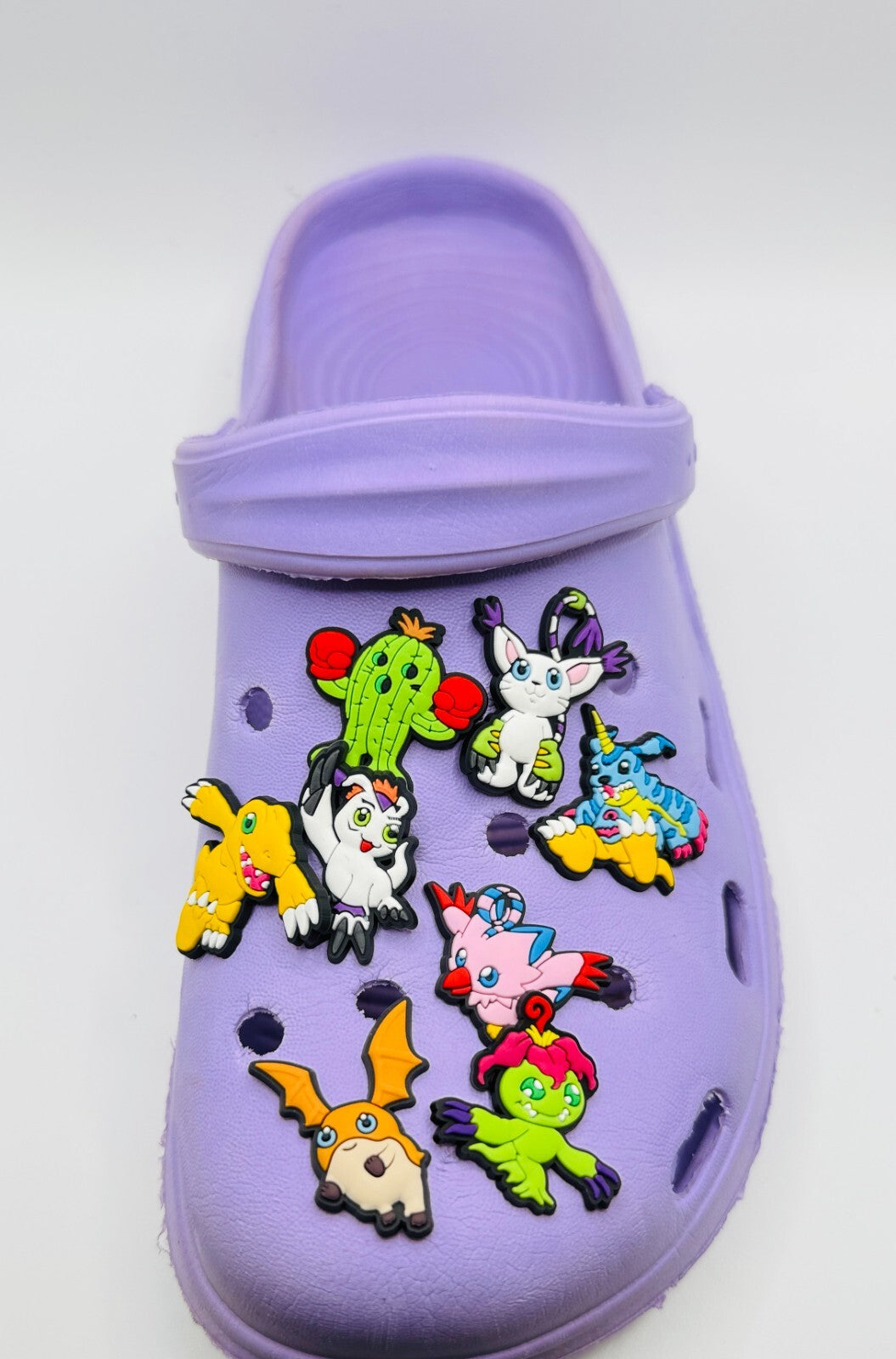 Digimon shoe charms, set of 8, for Crocs-style clogs