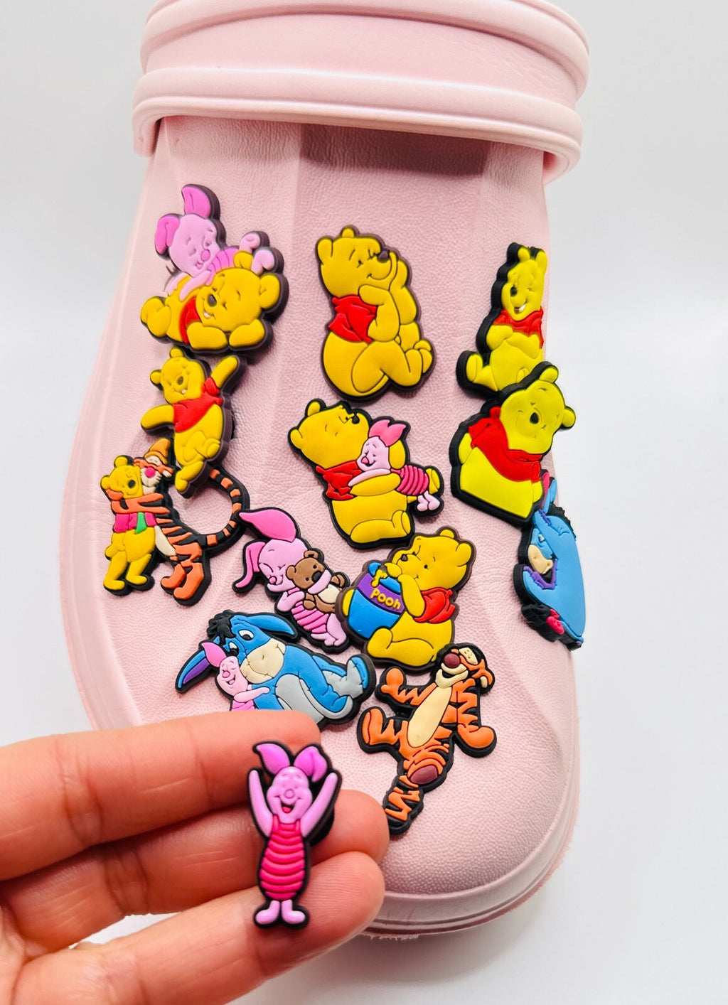 Winnie The Pooh shoe charms, set of 13, for Crocs-style clogs