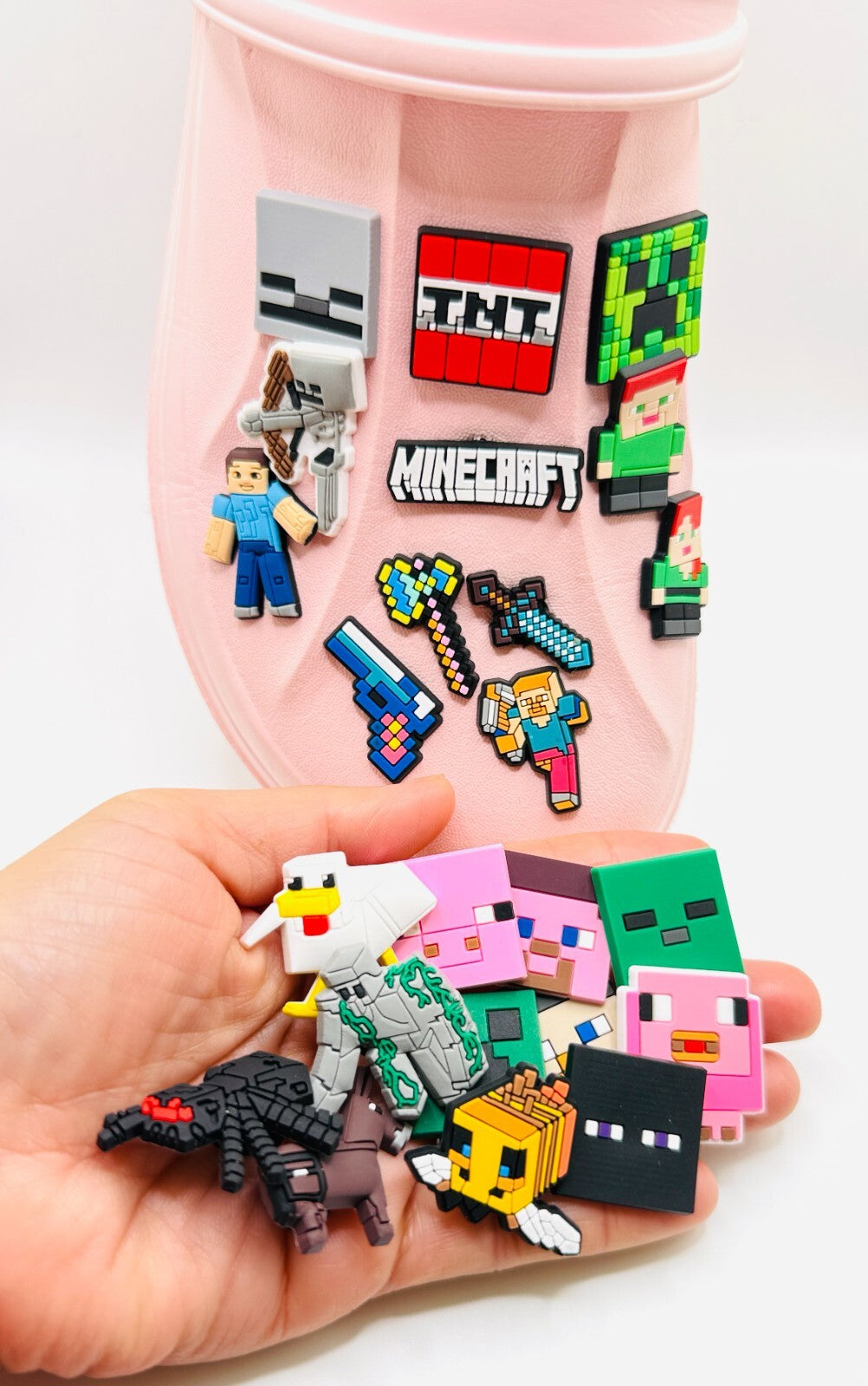 Minecraft shoe charms, set of 24, for Crocs-style clogs