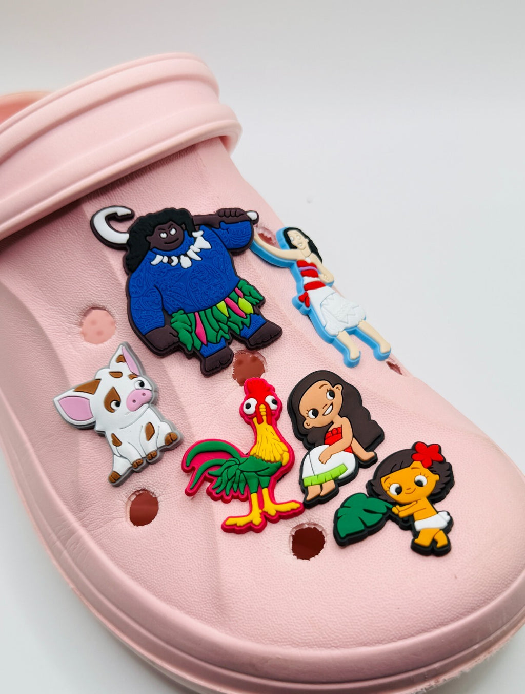 Moana shoe charms, set of 6, for Crocs-style clogs