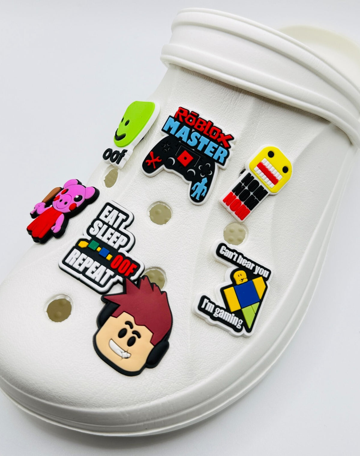 Roblok Gaming shoe charms, set of 7, for Crocs-style clogs