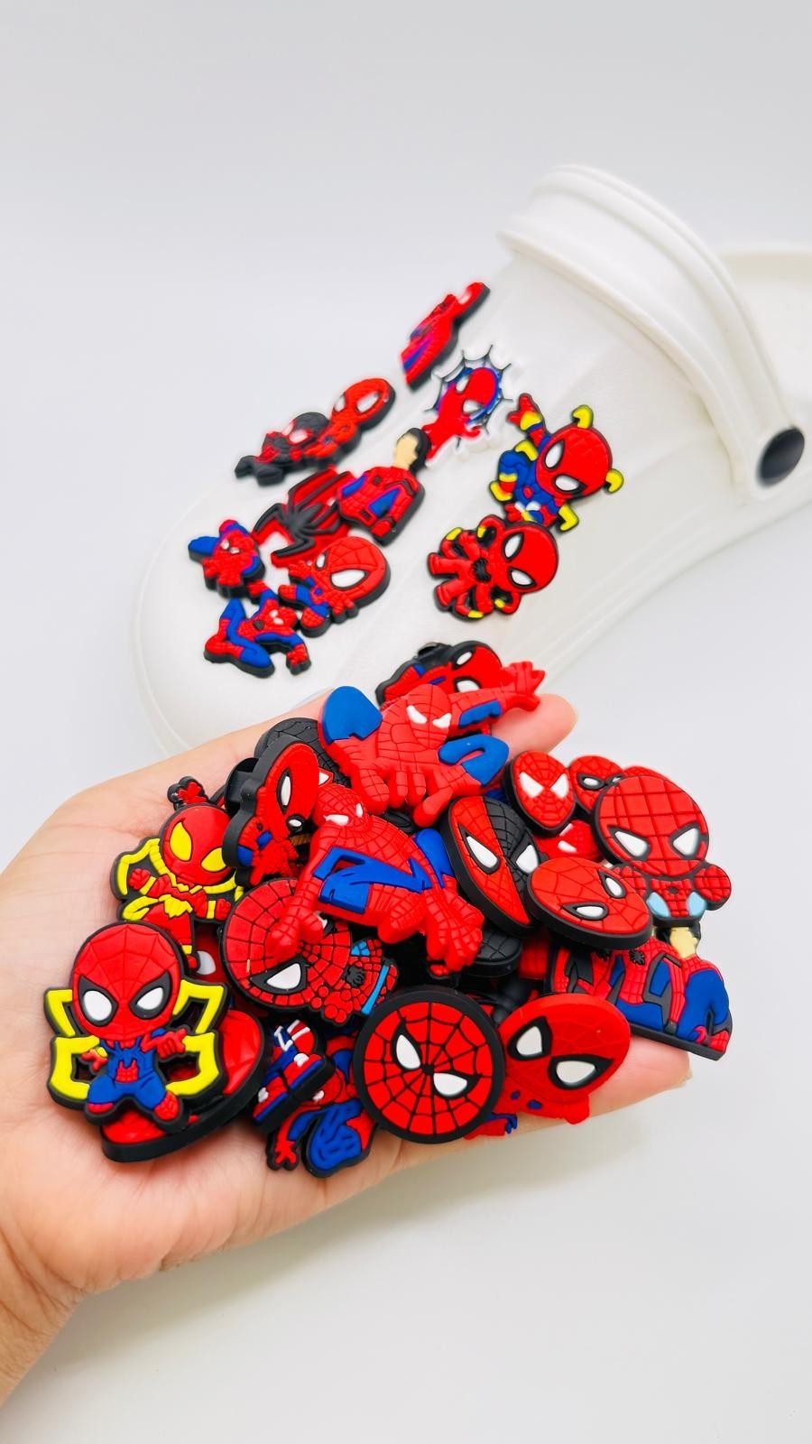 Spiderman shoe charms, set of 42, for Crocs-style clogs