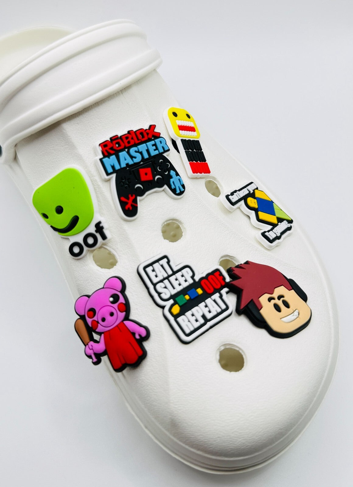 Roblok Gaming shoe charms, set of 7, for Crocs-style clogs