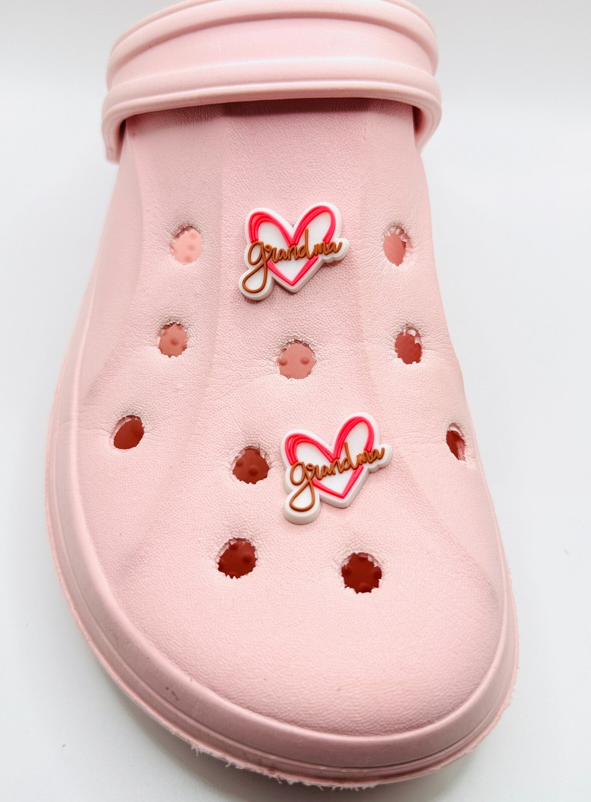 Grandma Heart shoe charms, set of 2, for Crocs-style clogs