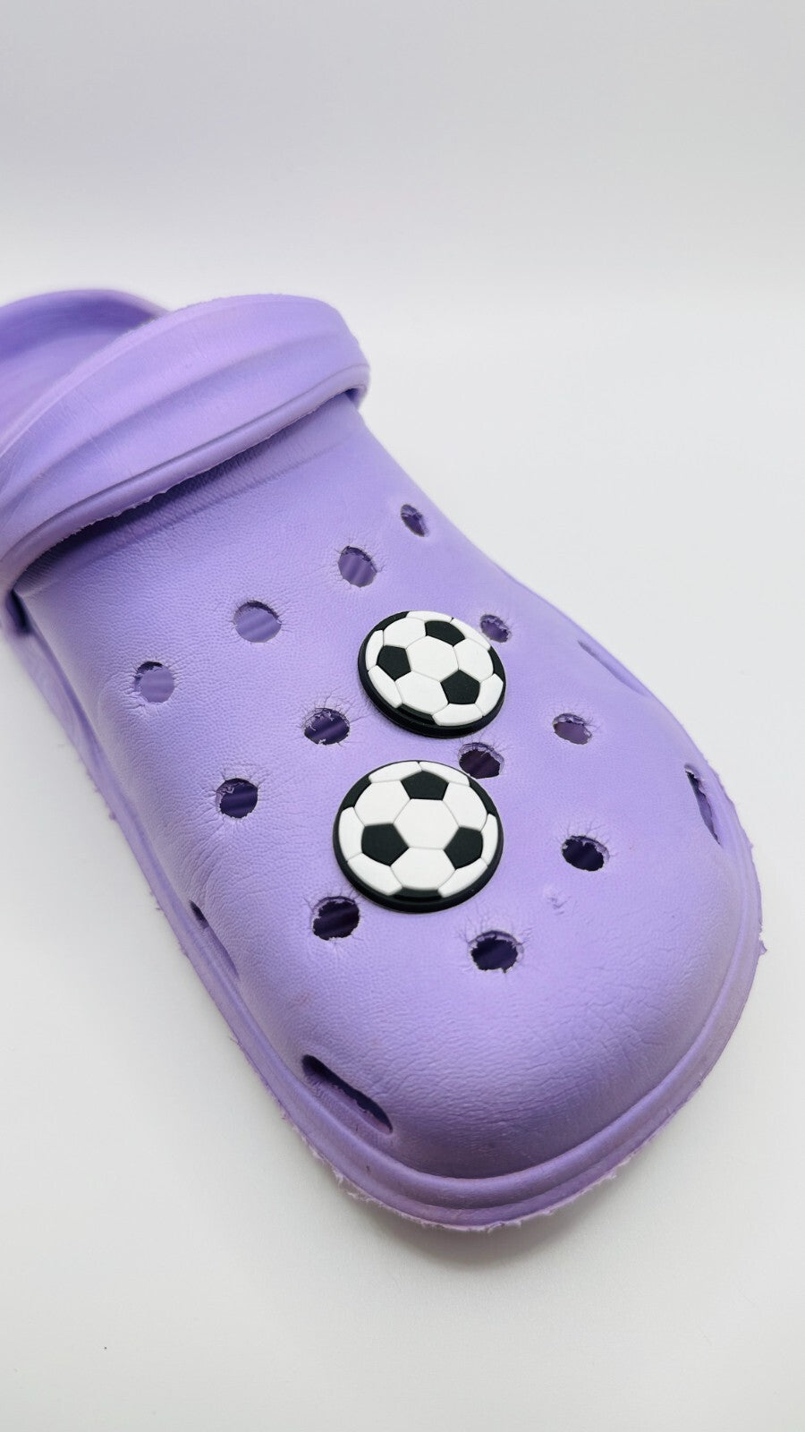 Football shoe charms, set of 2, for Crocs-style clogs