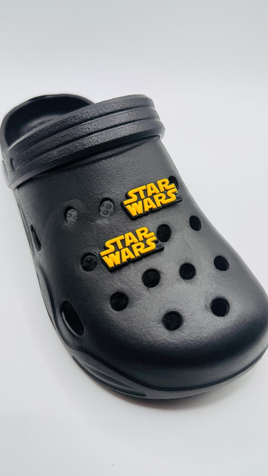 Star Wars, Yellow Logo Design,  shoe charms, set of 2, for Crocs-style clogs