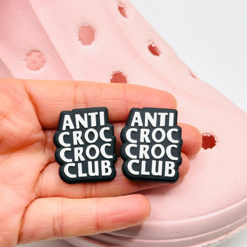 Anti Club shoe charms, set of 2, for Crocs-style clogs