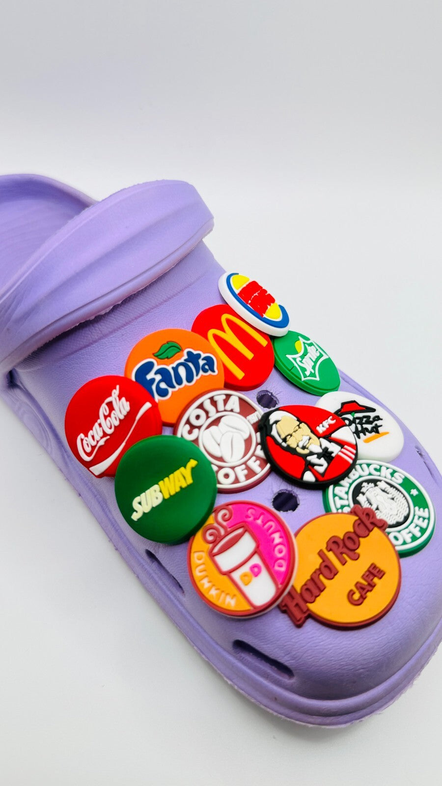 Fast Food shoe charms, set of 12, for Crocs-style clogs