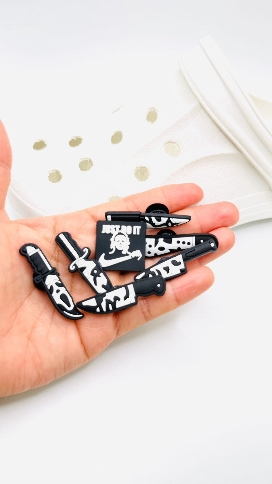 Horror Scary shoe charms, set of 7, for Crocs-style clogs