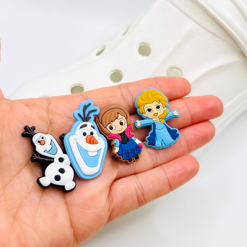 Frozen shoe charms, set of 4, for Crocs-style clogs
