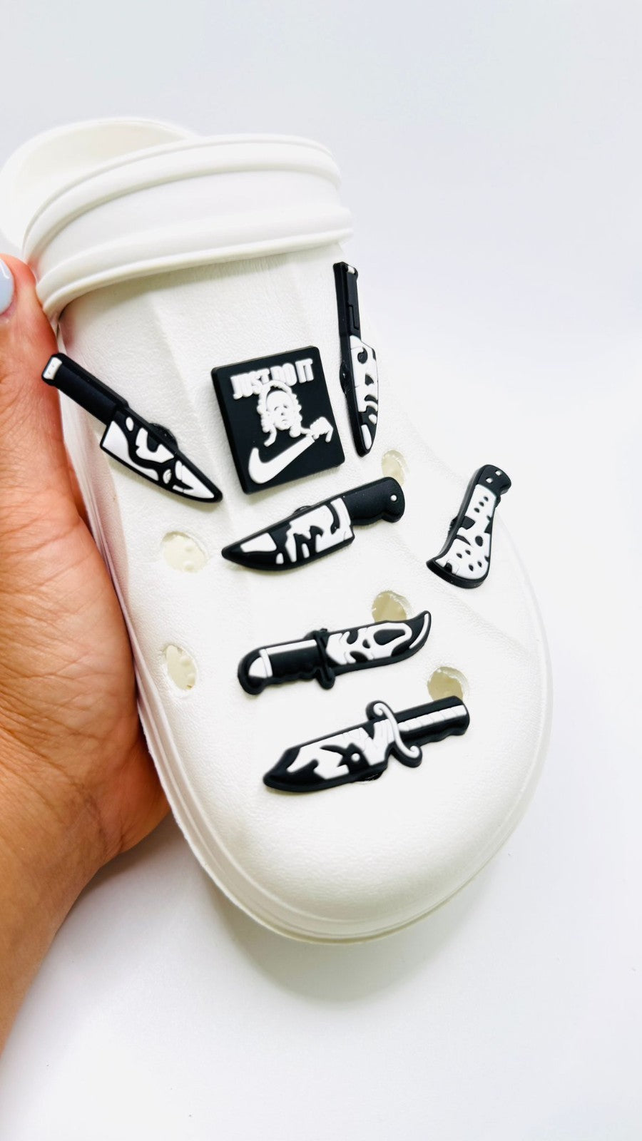 Horror Scary shoe charms, set of 7, for Crocs-style clogs