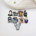 Wednesday shoe charms, set of 9, for Crocs-style clogs