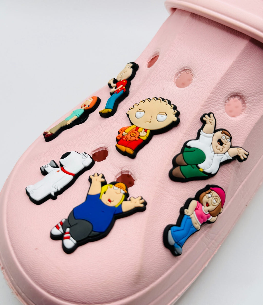 Family Guy shoe charms, set of 7, for Crocs-style clogs