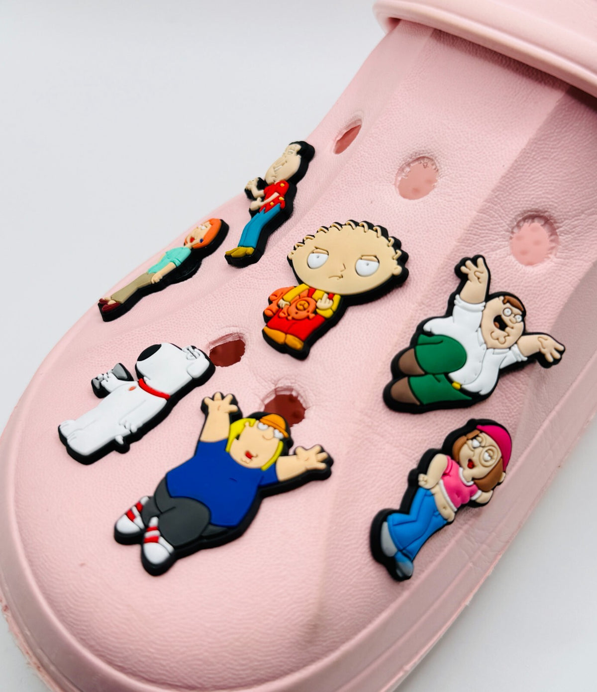 Family Guy shoe charms, set of 7, for Crocs-style clogs