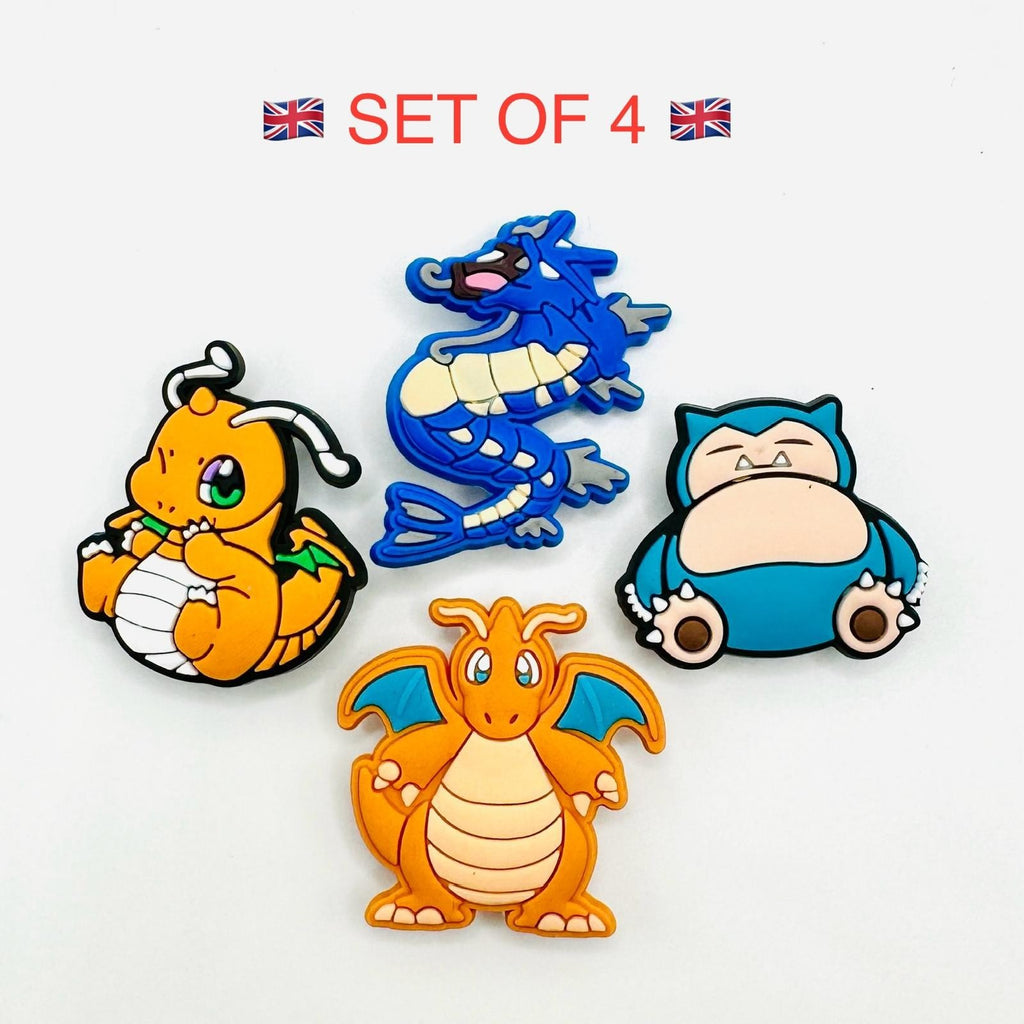 Pokémon dragonite, charizard and snorlax shoe charms, set of 4 – photo 1