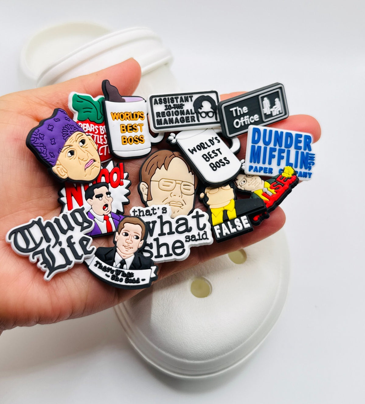 The Office shoe charms, set of 14, for Crocs-style clogs
